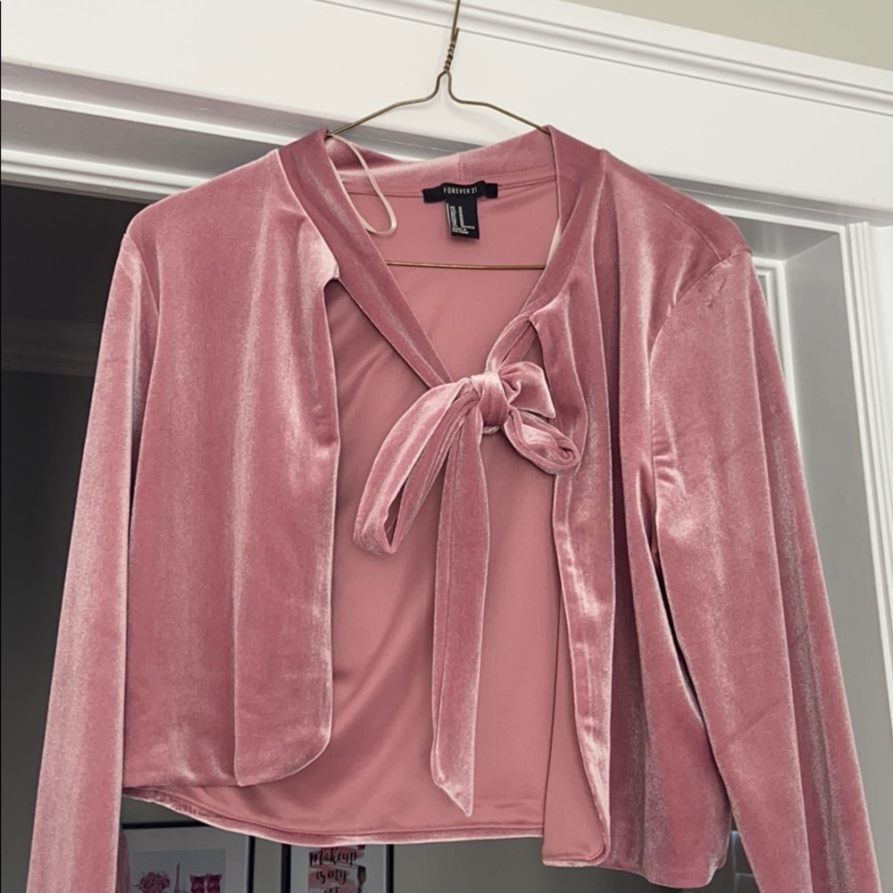 Very cute light pink velvet top